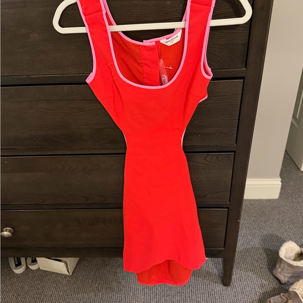 Amanda Uprichard Red and Pink Cutout Two-Piece Dress - Picture 3 of 5